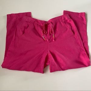 J Crew Linen Capri Pants Drawstring Waistband Med